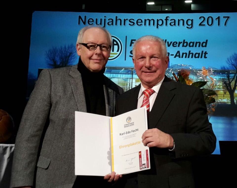 Ehrung Karl-Edo Fecht auf Neujahrsempfang des FSA